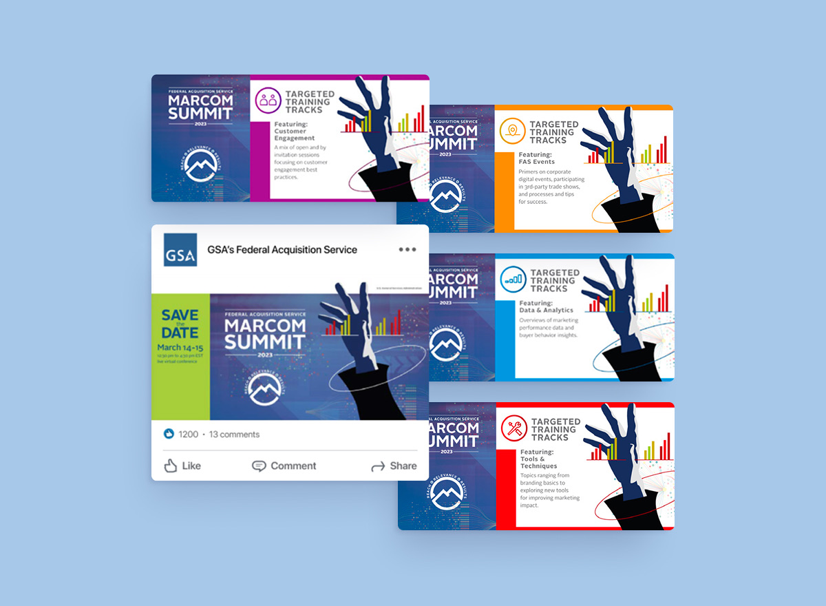 Social media banner designs for the GSA MarCom event